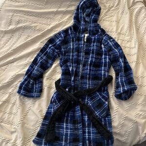 Cuddl Duds Blue Plaid Kids Robe